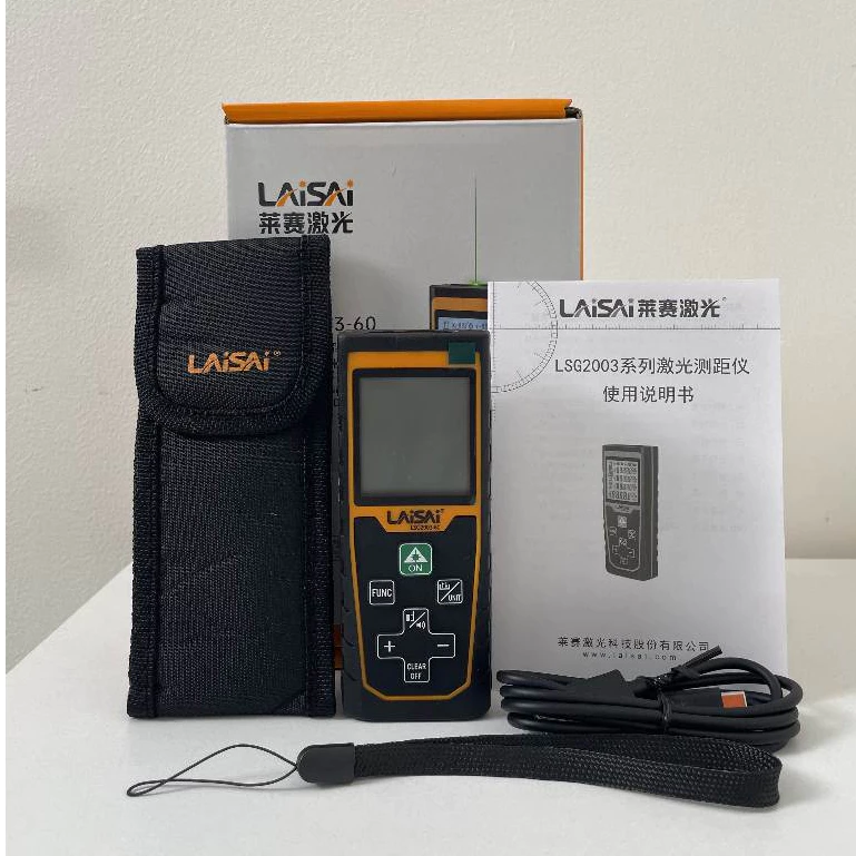 Ưu điểm nổi bật của MÁY ĐO KHOẢNG CÁCH LAISAI LSG2003-60 TIA XANH SIÊU SÁNG Thiết kế nhỏ gọn, kích thước 120 × 47 × 26 mm và trọng lượng chỉ 100g giúp cầm nắm thuận tiện trong công việc và di chuyển. Giao diện nút bấm rõ ràng, màn hình có đèn nền tự tắt sau 10 giây để tiết kiệm năng lượng. Pin Li-ion 3.7V 850mAh tích hợp và cổng sạc USB Type-C (DC 5V/1A) cho phép sạc nhanh, hoạt động ổn định trong nhiều điều kiện. Máy có tự động tắt laser sau 30 giây và tự tắt thiết bị sau 3 phút nhằm bảo vệ pin và tăng tuổi thọ. MÁY ĐO KHOẢNG CÁCH LAISAI LSG2003-60 TIA XANH SIÊU SÁNG Công dụng sản phẩm Sử dụng tia laser xanh 505–670 nm, cấp laser Class 2 (<1mW), máy đo khoảng cách cho kết quả chính xác cấp 1, đo được ở các phạm vi 60m, 80m và 100m phù hợp cho khảo sát nhanh. Chế độ đo liên tục, đo giá trị lớn nhất/nhỏ nhất giúp xác định khoảng cách trong môi trường thi công. Máy hỗ trợ tính diện tích, thể tích, cộng/trừ phép đo và có cảnh báo âm thanh, phù hợp cho kỹ sư, thợ nội thất, thi công xây dựng và đo đạc tại hiện trường. Phạm vi nhiệt độ hoạt động từ -10°C đến +50°C giúp máy hoạt động tin cậy ngoài trời lẫn trong nhà. MÁY ĐO KHOẢNG CÁCH LAISAI LSG2003-60 TIA XANH SIÊU SÁNG Mua hàng tại Dụng Cụ Chính Hãng Dụng Cụ Chính Hãng chuyên cung cấp dụng cụ điện, máy cầm tay, thiết bị công nghiệp chính hãng với giá tốt và dịch vụ tận tâm.