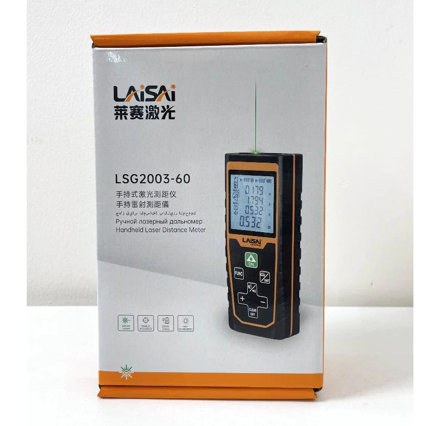 Máy Đo Khoảng Cách Laisai LSG2003-60 Tia Xanh Siêu Sáng, Cổng Sạc USB Type-C