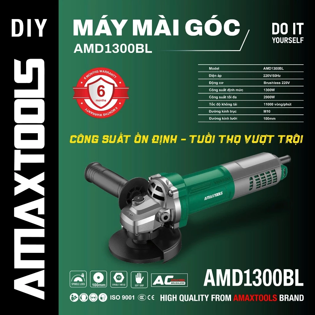 Máy Mài Điện Không Chổi Than Amaxtools AMD950BL