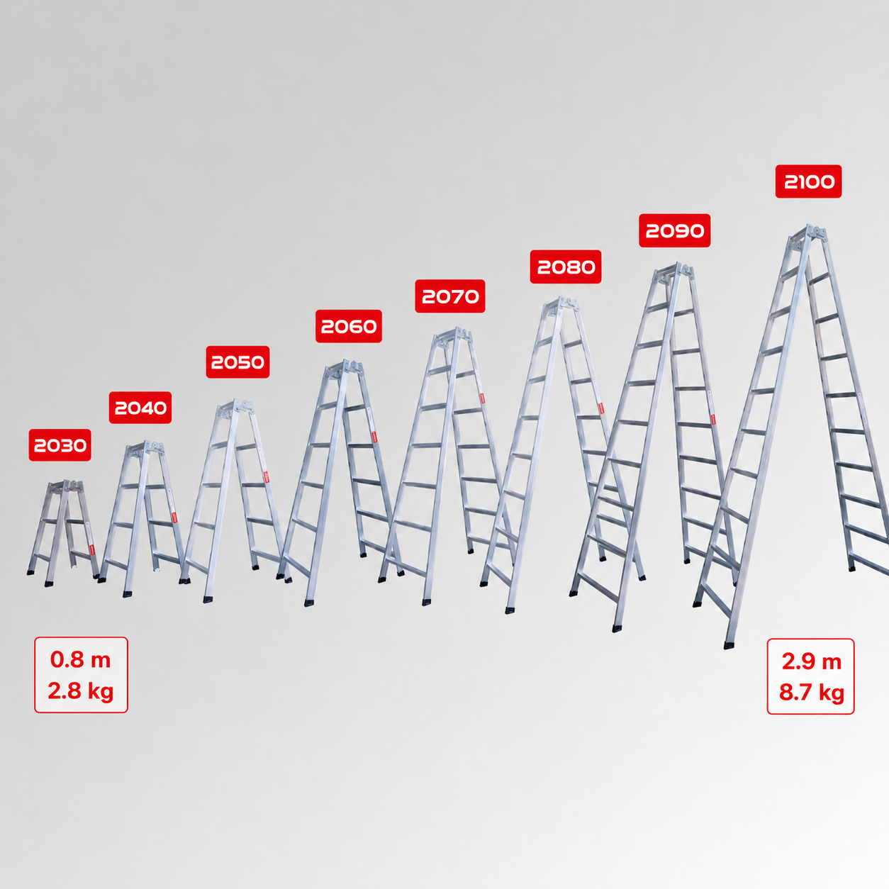 Thang Nhôm Chữ A Cao 2m6 9 Bậc Poongsan PS-2090, Chính Hãng Nhập Khẩu Hàn Quốc PS 2090
