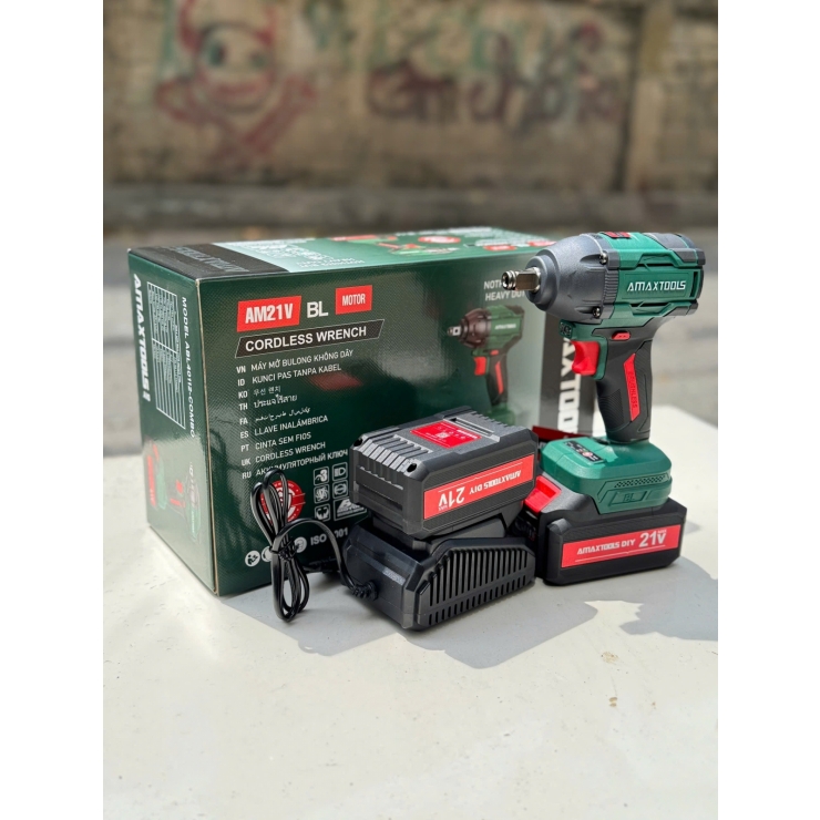 Combo Bulong Pin 21v  Amaxtools ABL40112 Lực Siết 350Nm