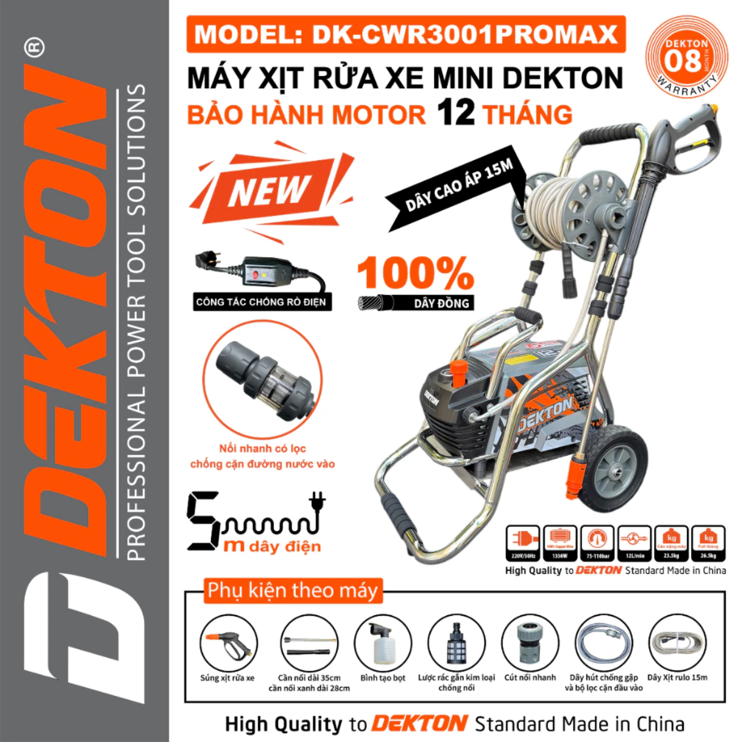 Máy rửa xe Dekton DK-CWR3001PROMAX