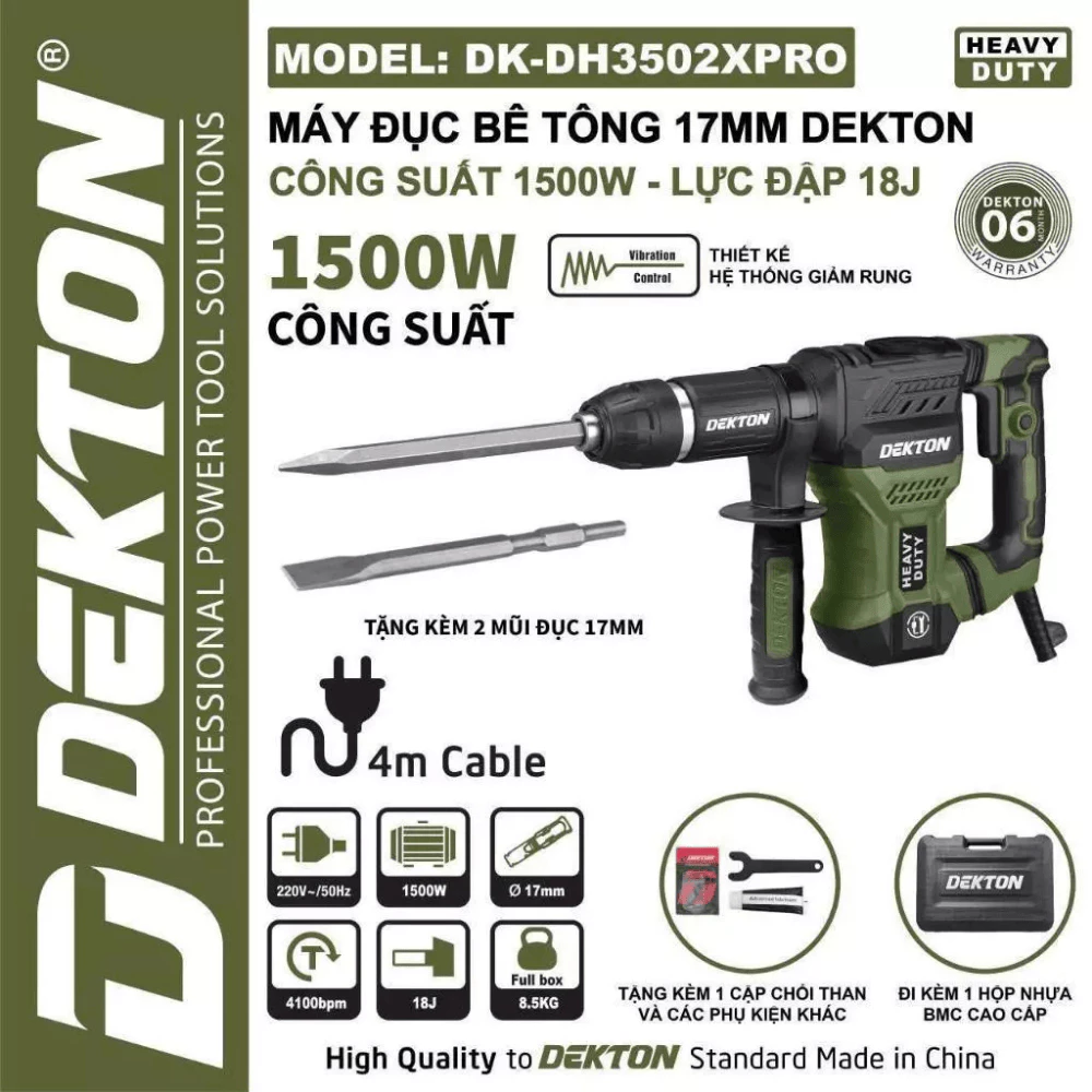 Máy đục Bê Tông 17mm Dekton DK-DH3502XPRO