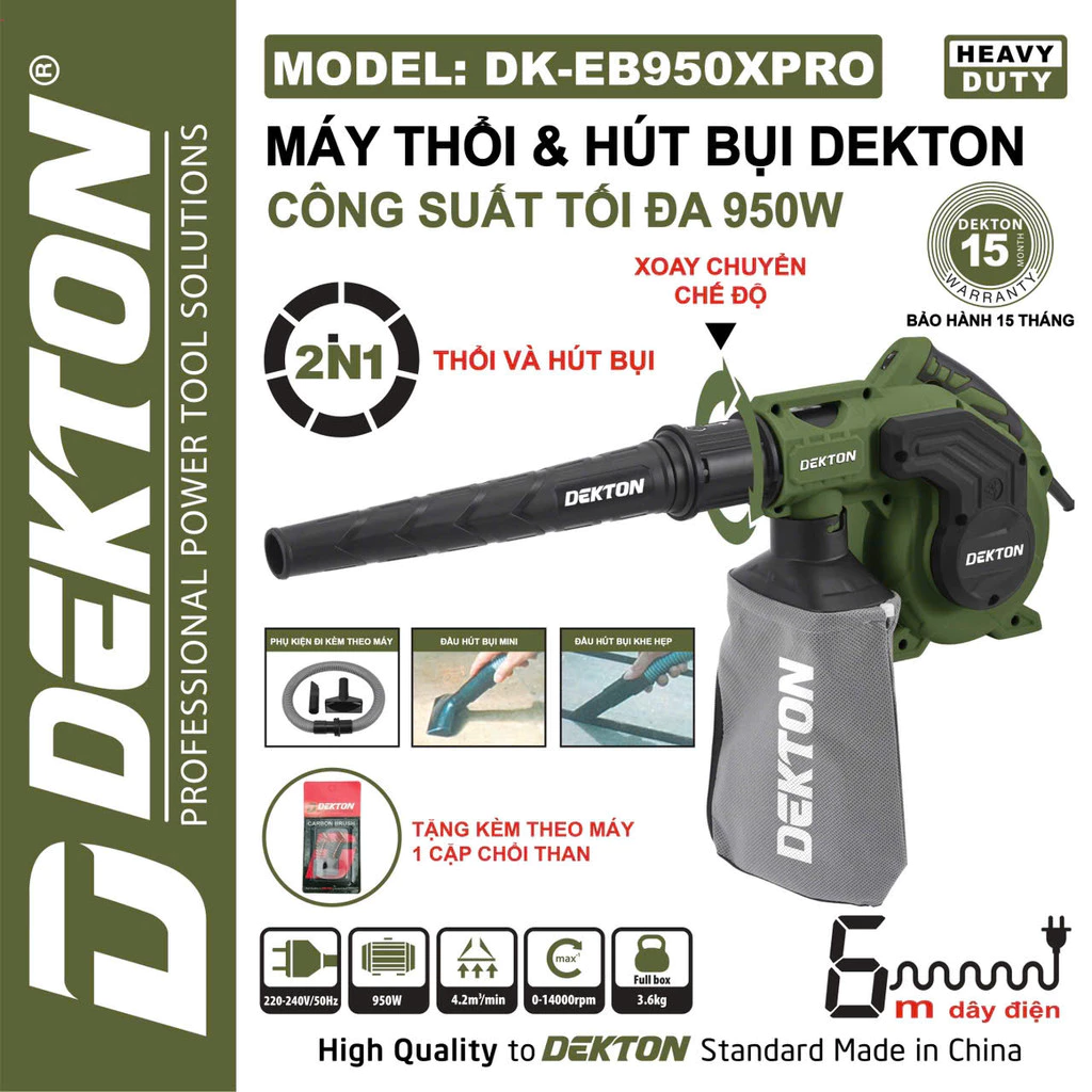 Máy Thổi Bụi 2 Chức Năng DEKTON DK-EB950XPRO