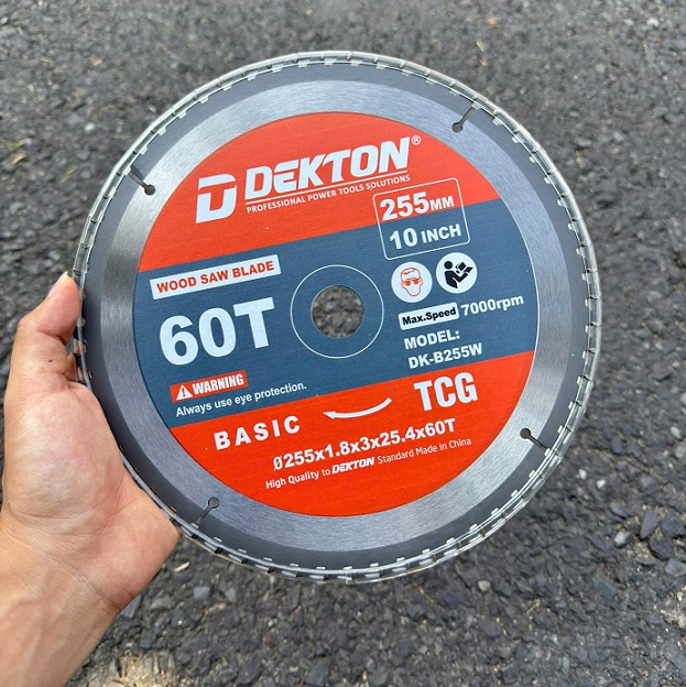 Lưỡi Cắt Gỗ, Cắt Nhôm Dekton 255mm DK-B255W Tốc Độ 7000RPM 2