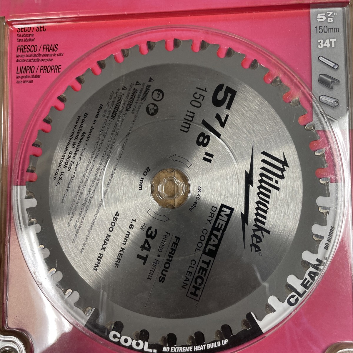 Lưỡi Cắt Kim Loại Milwaukee 48-40-4080 34T 149mm