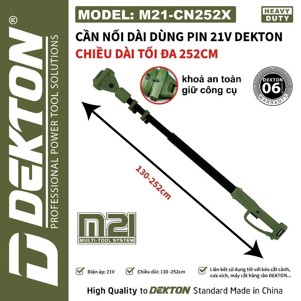 Cần nối dài dùng pin hiệu DEKTON M21-CN252X