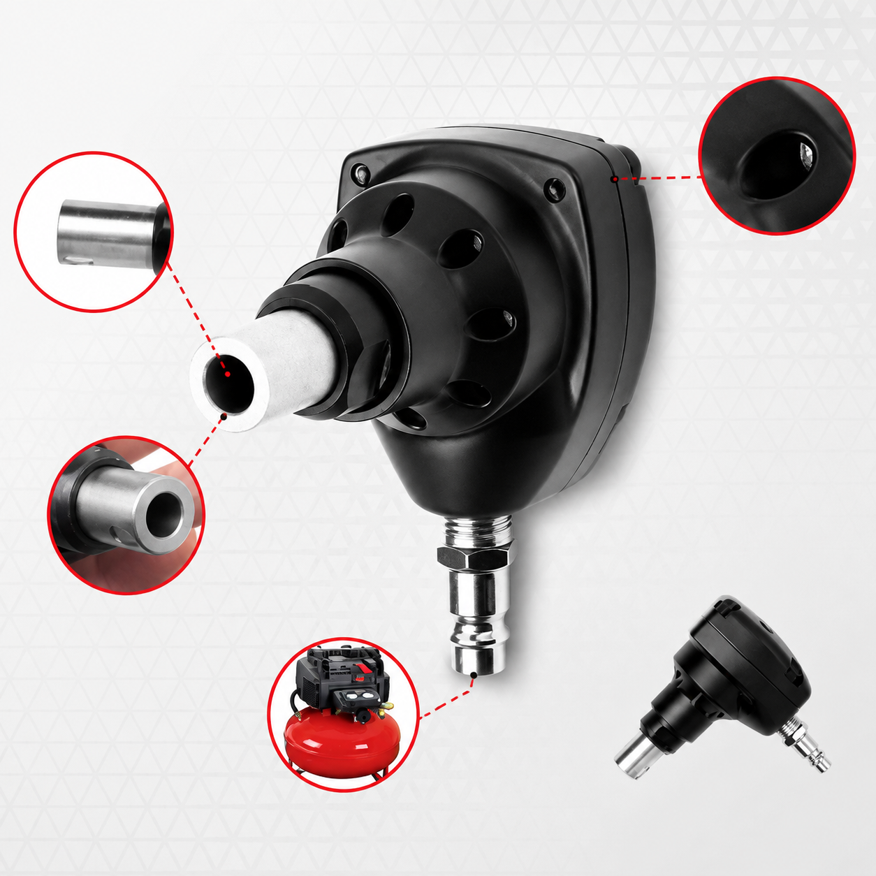 Máy Bắn Đinh Khí Nén Mini Hybest MPN50 6-8 Bar, Ống Khí 8mm