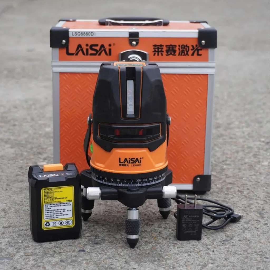 Máy Cân Bằng Laser 5 Tia Xanh LAISAI LSG6860D - 5 Tia, Bán Kính 30m, ±1mm/15m