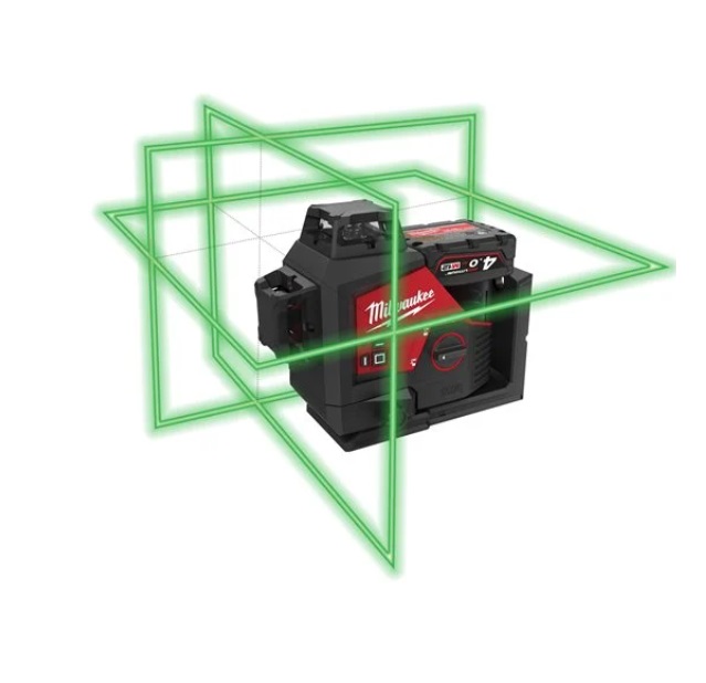 Máy Cân Mực Laser Milwaukee M12 3PL-0C Phạm Vi 38m, Sai Số ±3mm, IP54