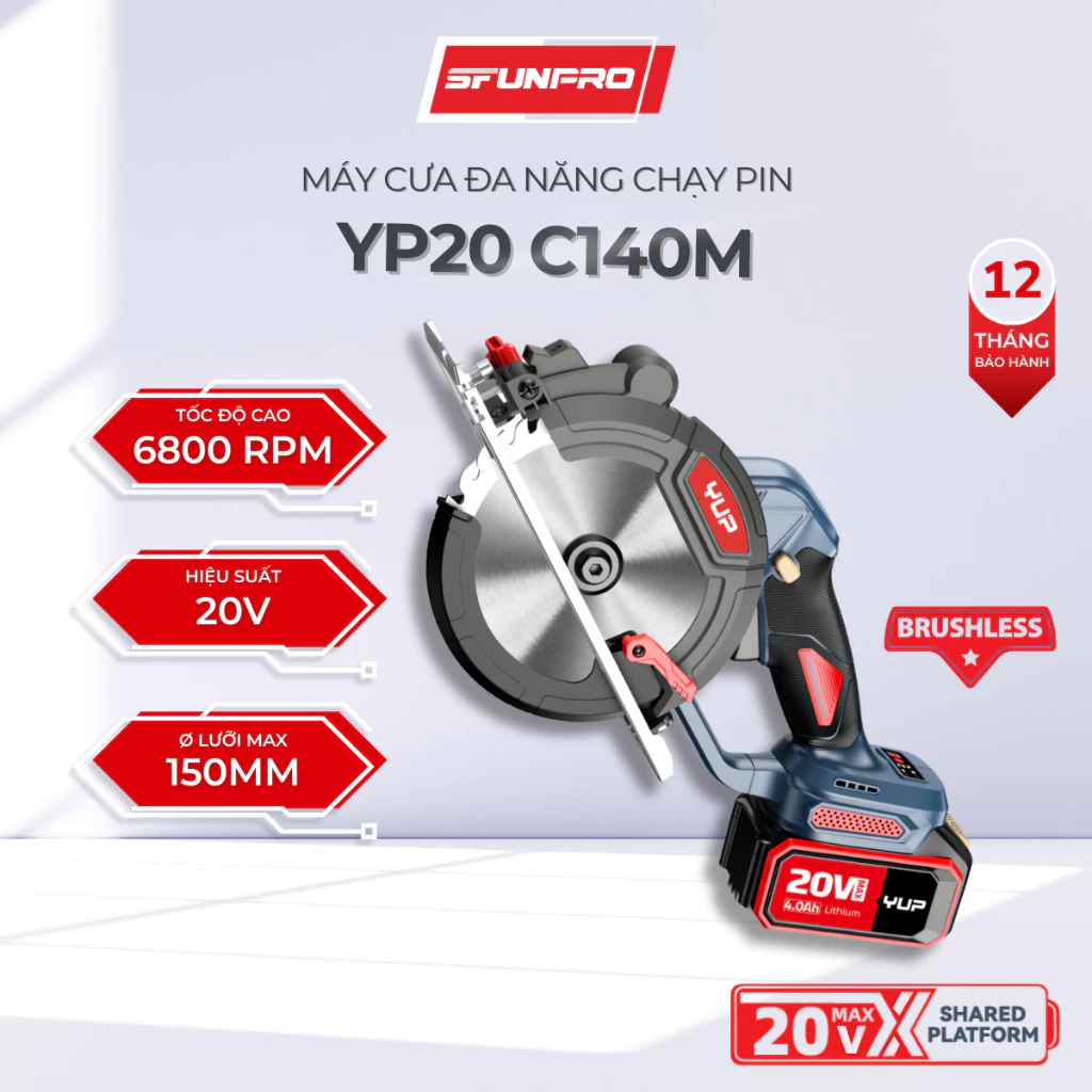 Máy Cắt Đa Năng Pin 20V YUP YP20 C140 140mm Chính Hãng