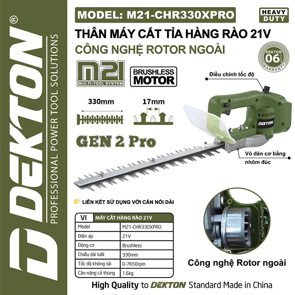 Máy Cắt Tỉa Hàng Rào Dekton M21-CHR330XPRO