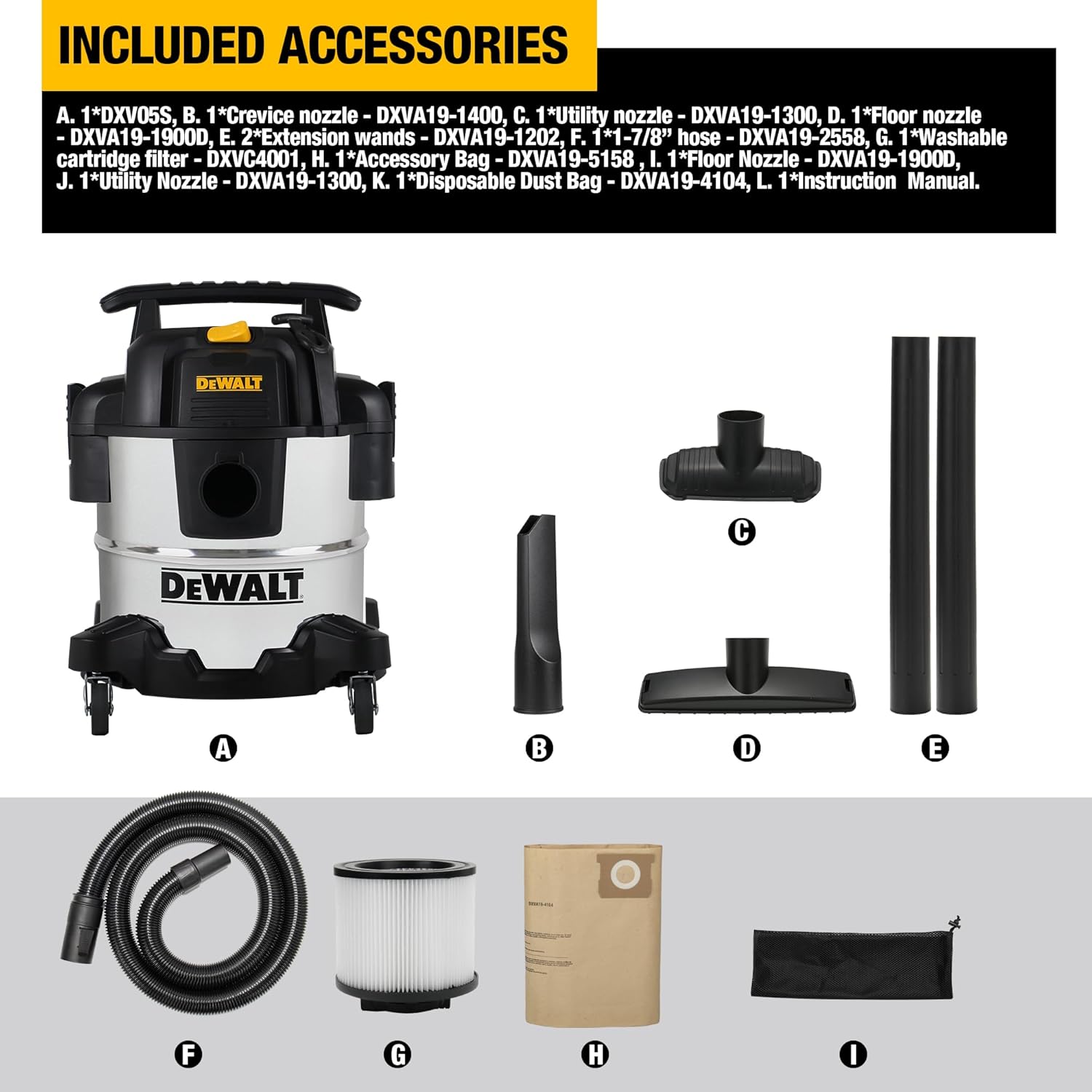 Máy hút bụi 3 chức năng 20L Dewalt DXV20SA – 20 lít 5