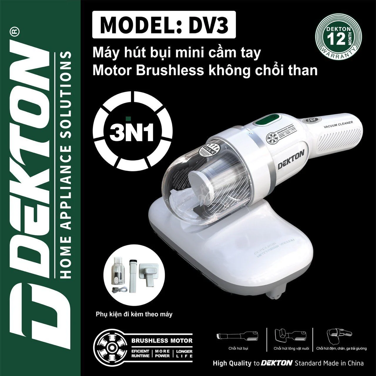 Máy Hút Bụi Mini DEKTON DV3