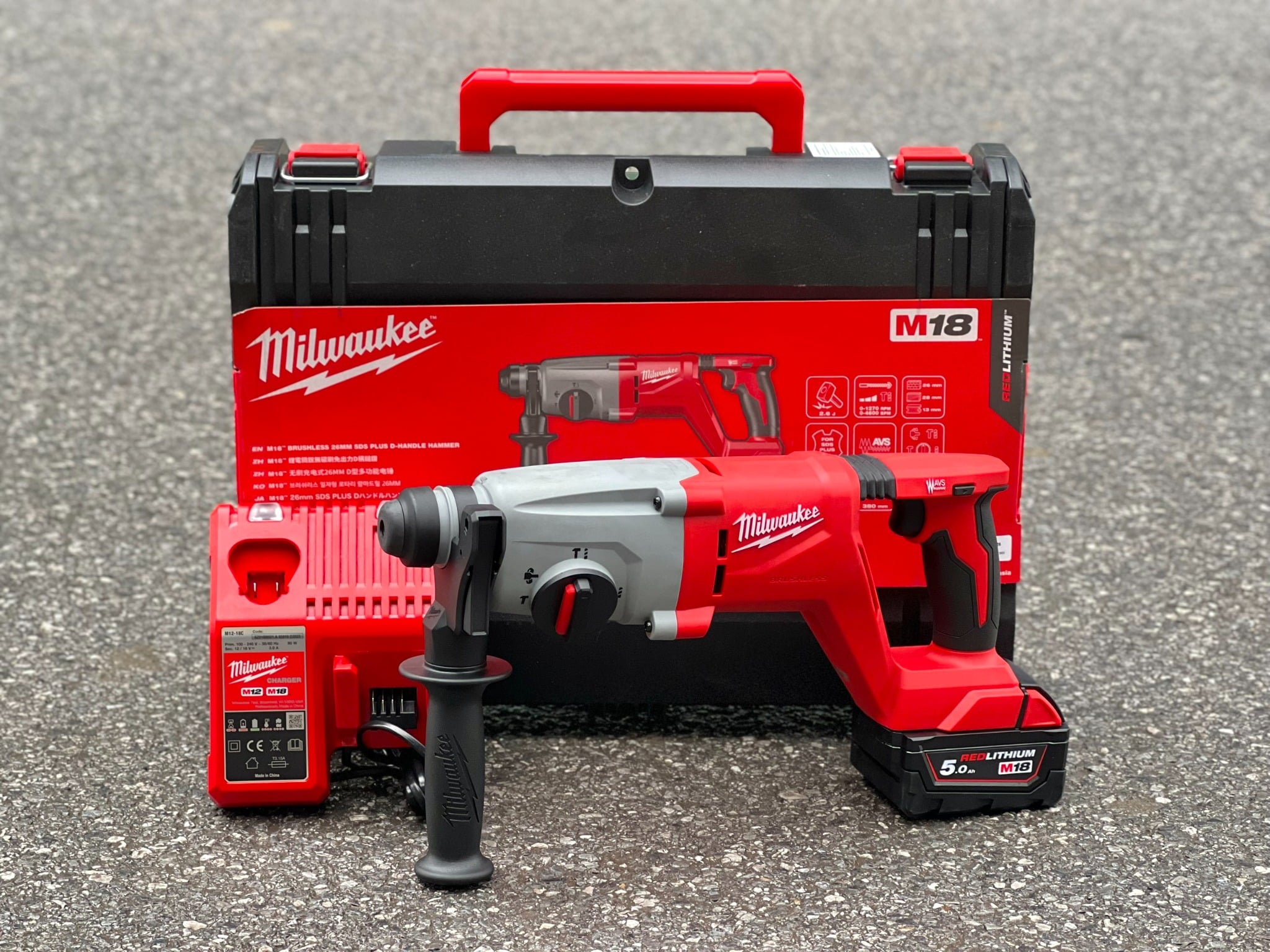 Máy Khoan Búa Milwaukee M18 BLHACD26-0X, Lực đập 2.6J, Khoan Bê Tông 26mm