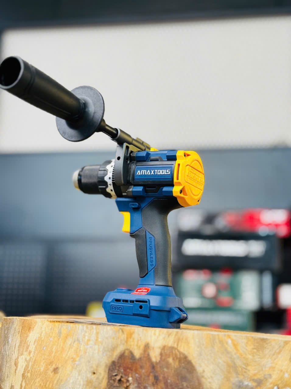 Máy Khoan Pin Amaxtools 165Nm AKI16513 GT Chính Hãng, Đầu Kẹp 13mm, Động Cơ Không Chổi Than