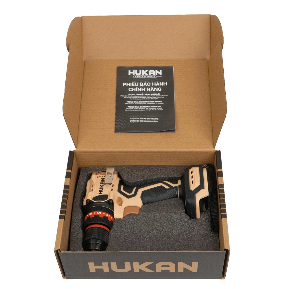 Máy Khoan Pin HUKAN GC-DL1050-Z3, Đầu 10mm 3 Chức Năng - Lực Siết 50Nm Không Chổi Than