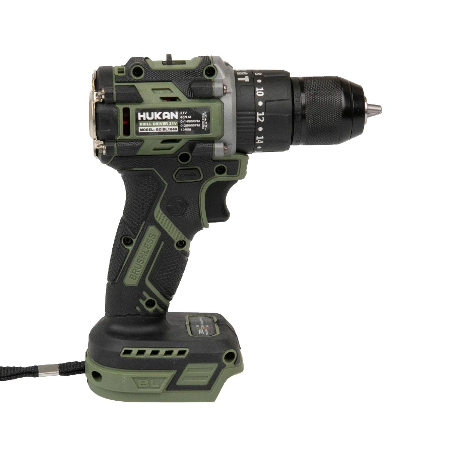 Máy Khoan Pin HUKAN GC-IDL1040 Đầu Kẹp 10mm, Lực siết 40Nm, Khoan 3 Chức Năng, Không Chổi Than