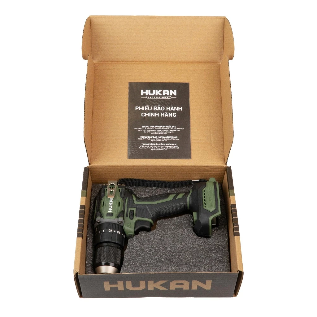 Máy Khoan Pin HUKAN GC-IDL1340 Đầu 13mm, Lực Siết 40Nm, 3 Chức Năng, Động Cơ Không Chổi Than