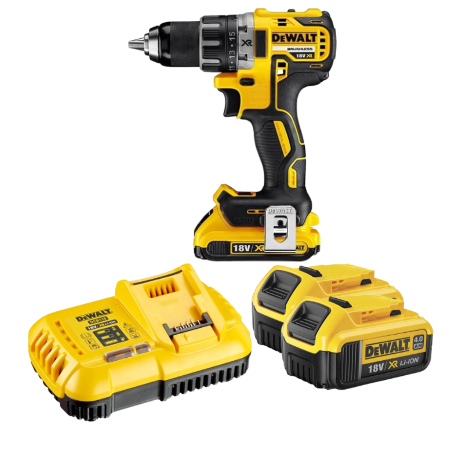 Máy Khoan Vặn Vít Pin 18V 70Nm Dewalt DCD791M2-B1 Động Cơ Không Chổi Than (Kèm 2 Pin 4.0Ah & Sạc)