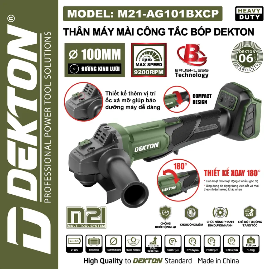 Máy Mài Góc Dekton M21-AG101BXCP 100mm