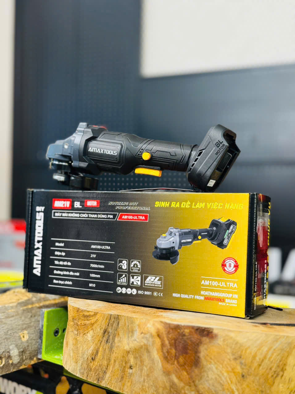 Máy Mài Góc Pin AmaxTools AM100-ULTRA 21V 100mm Không Chổi Than, Tốc Độ 7000 VòngPhút