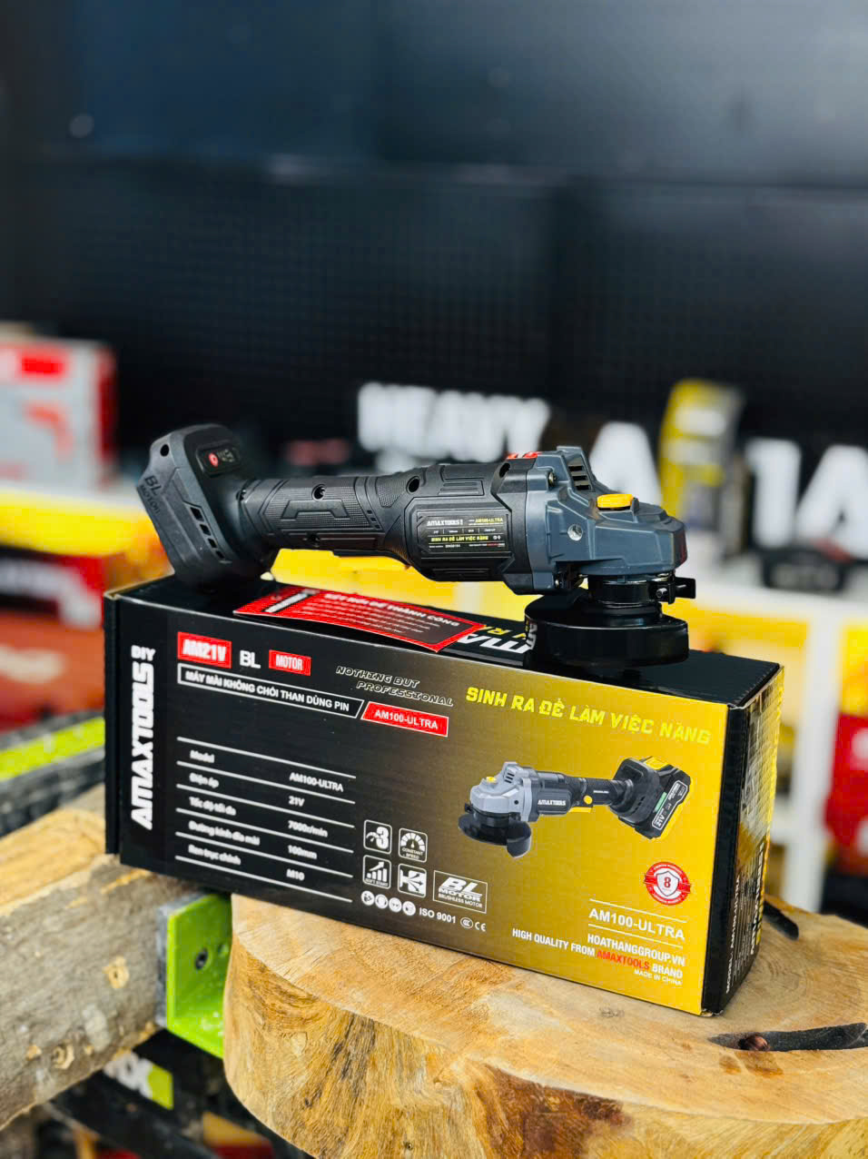 Máy Mài Góc Pin AmaxTools AM100-ULTRA 21V 100mm Không Chổi Than, Tốc Độ 7000 VòngPhút