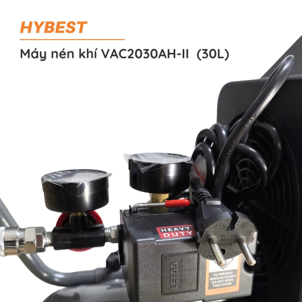 Máy Nén Khí Có Dầu 30L HYBEST VAC2030AH-II Công Suất 2HP 1500W Chính Hãng