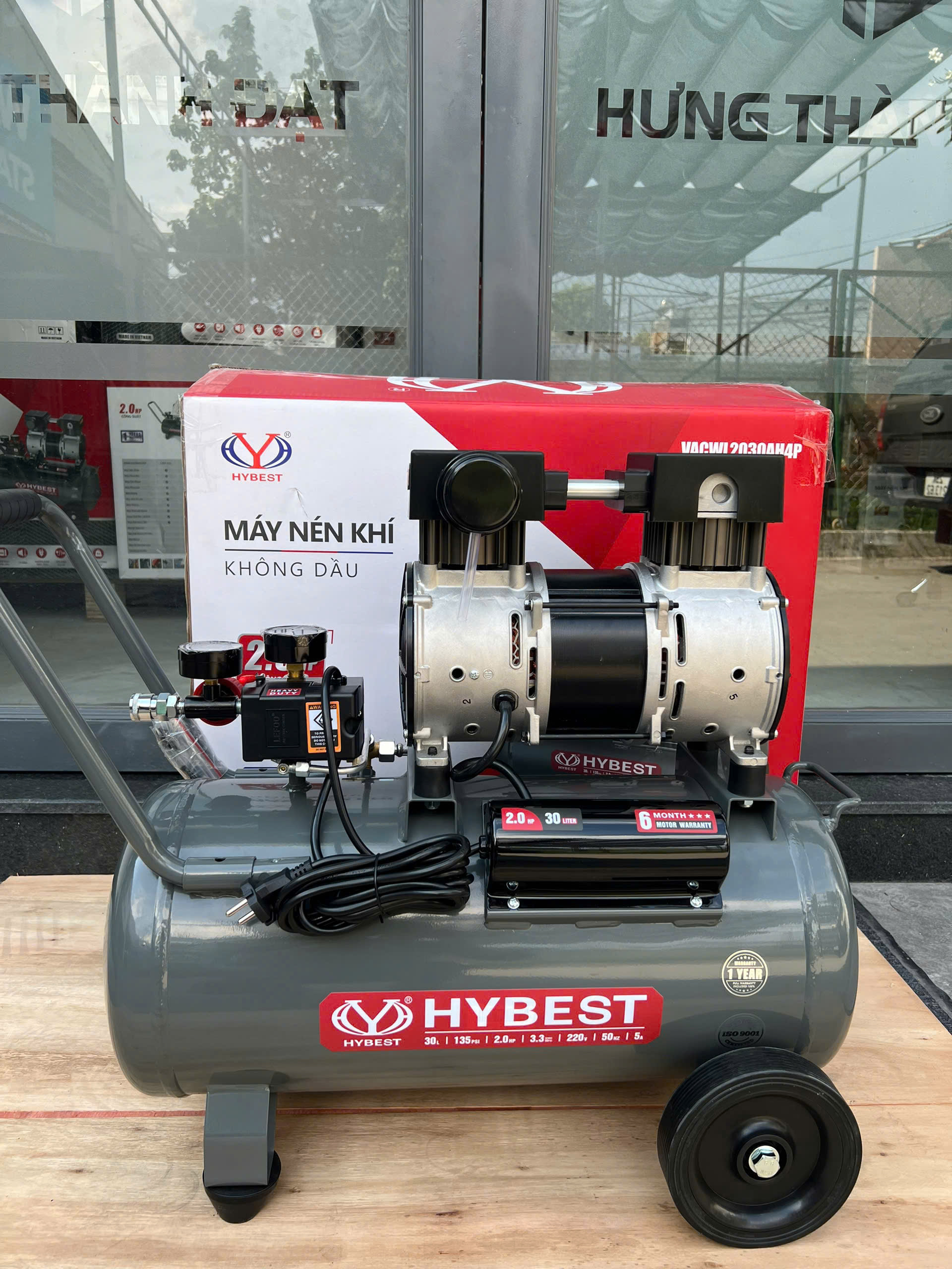 Máy Nén Khí Không Dầu 30L 2HP Hybest VACWL2030AH4P - Áp 9.3 Bar Giá Tốt
