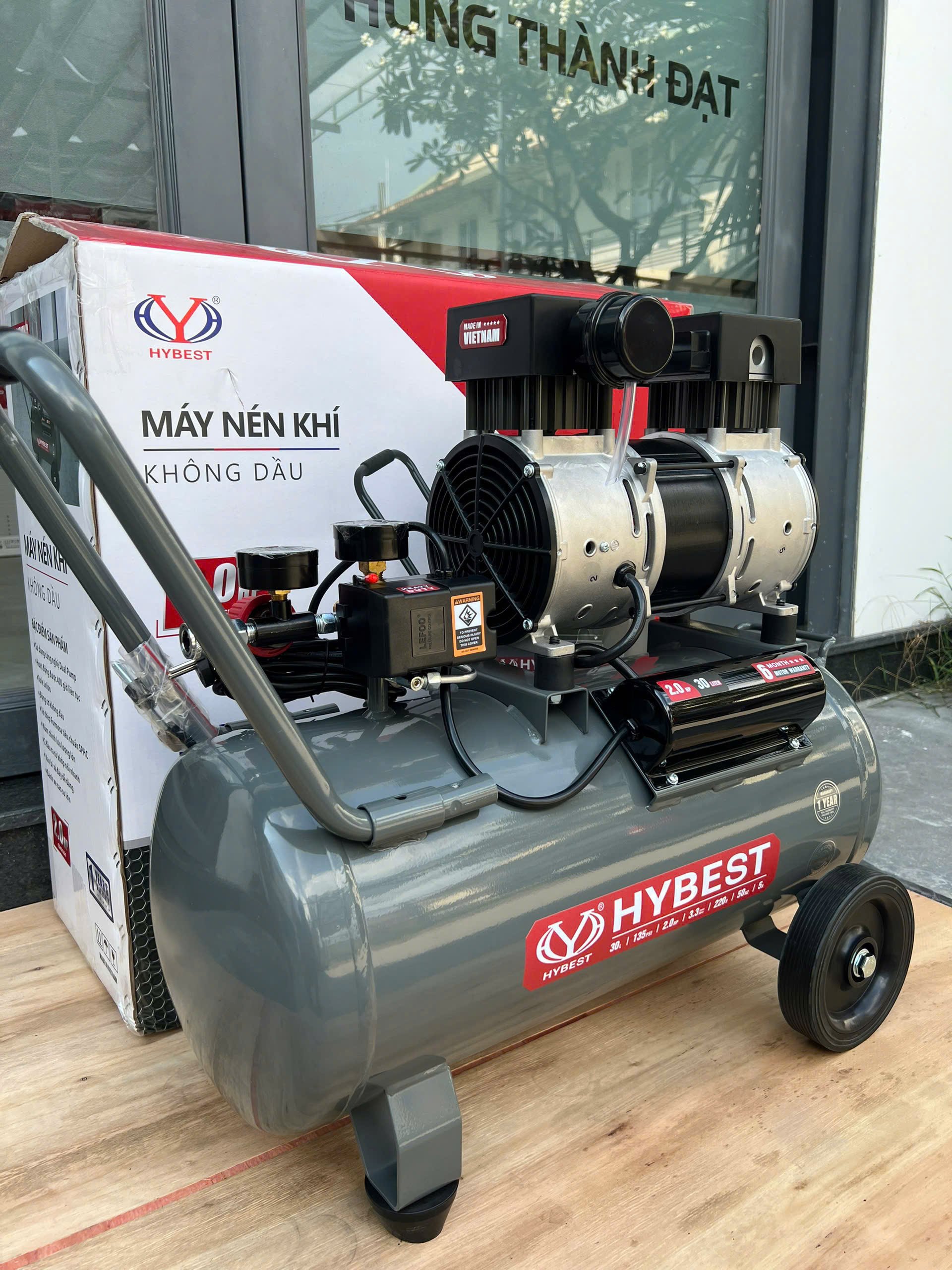 Máy Nén Khí Không Dầu 30L 2HP Hybest VACWL2030AH4P - Áp 9.3 Bar Giá Tốt