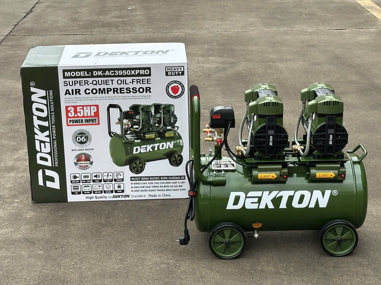 Máy nén khí không dầu 50l DEKTON DK-AC3950XPRO