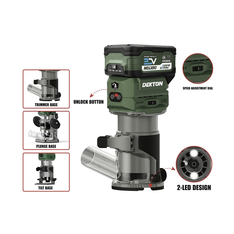 Máy Phay Gỗ Dekton M21-MS635XPRO 21V Động Cơ Không Chổi Than, Lưỡi 190mm