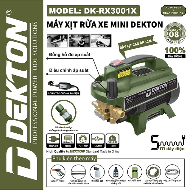 M&aacute;y rửa xe Dekton DK-RX3001X