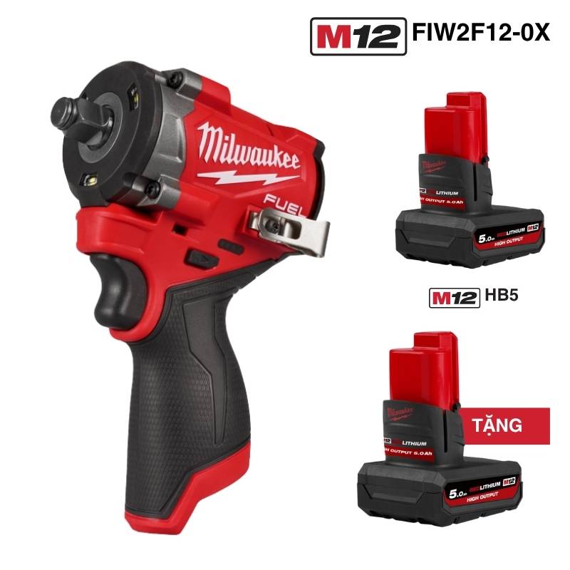 Máy Siết Bu Lông Dùng Pin 12V Milwaukee M12 FIW2F12-0C Mô-men Lớn, Nhẹ 990g