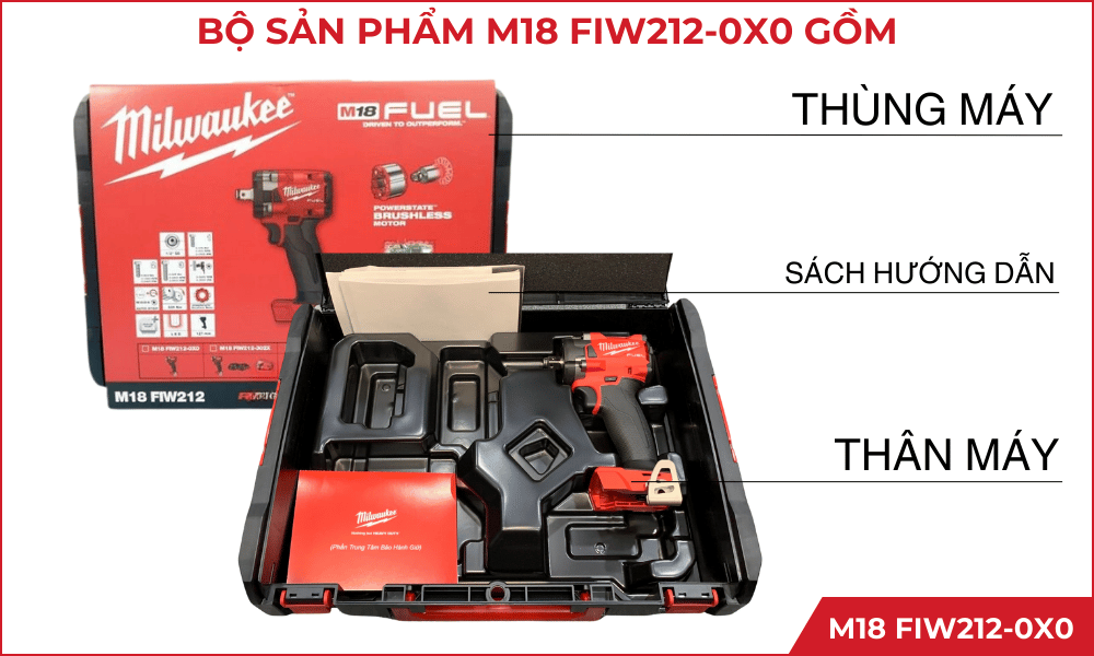 Máy Siết Bu Lông Milwaukee M18 FIW212-0X0 1/2 Inch, Lực Siết Tối đa 339Nm