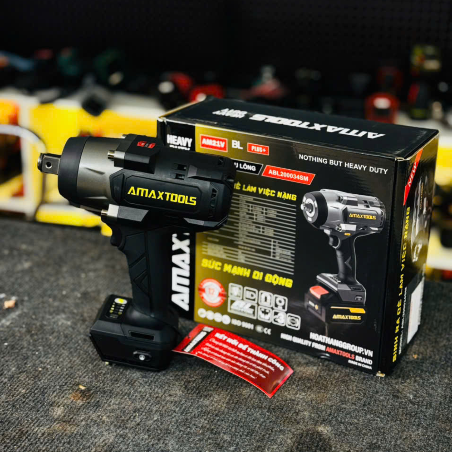 Máy Siết Bulong 2000Nm Dùng Pin 21V AMAXTOOLS ABL200034SM, Không Chổi Than