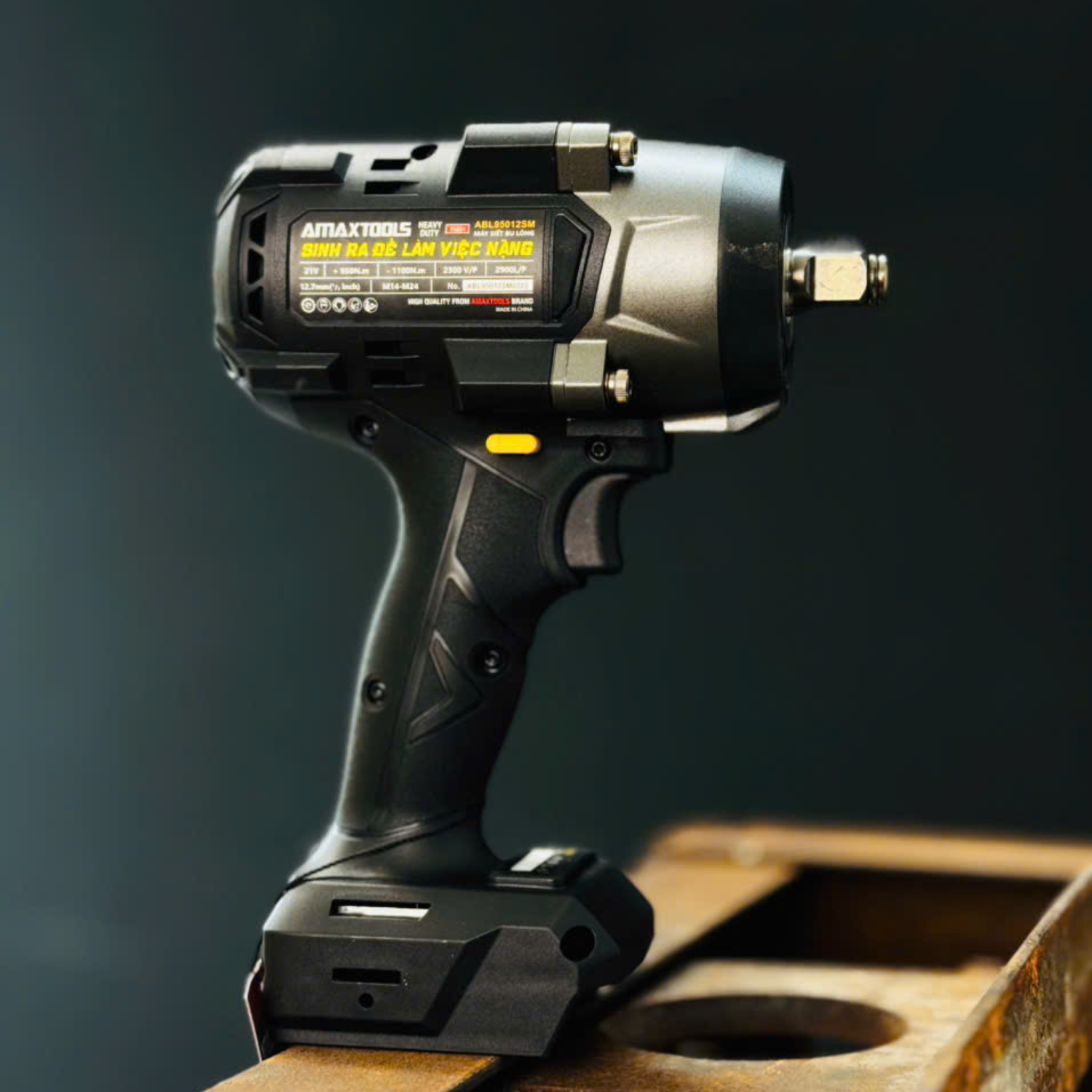 Máy Siết Bulong 950Nm Pin 21V Amaxtools ABL95012SM, Lực Mở 1100 Nm, Động Cơ Không Chổi Than