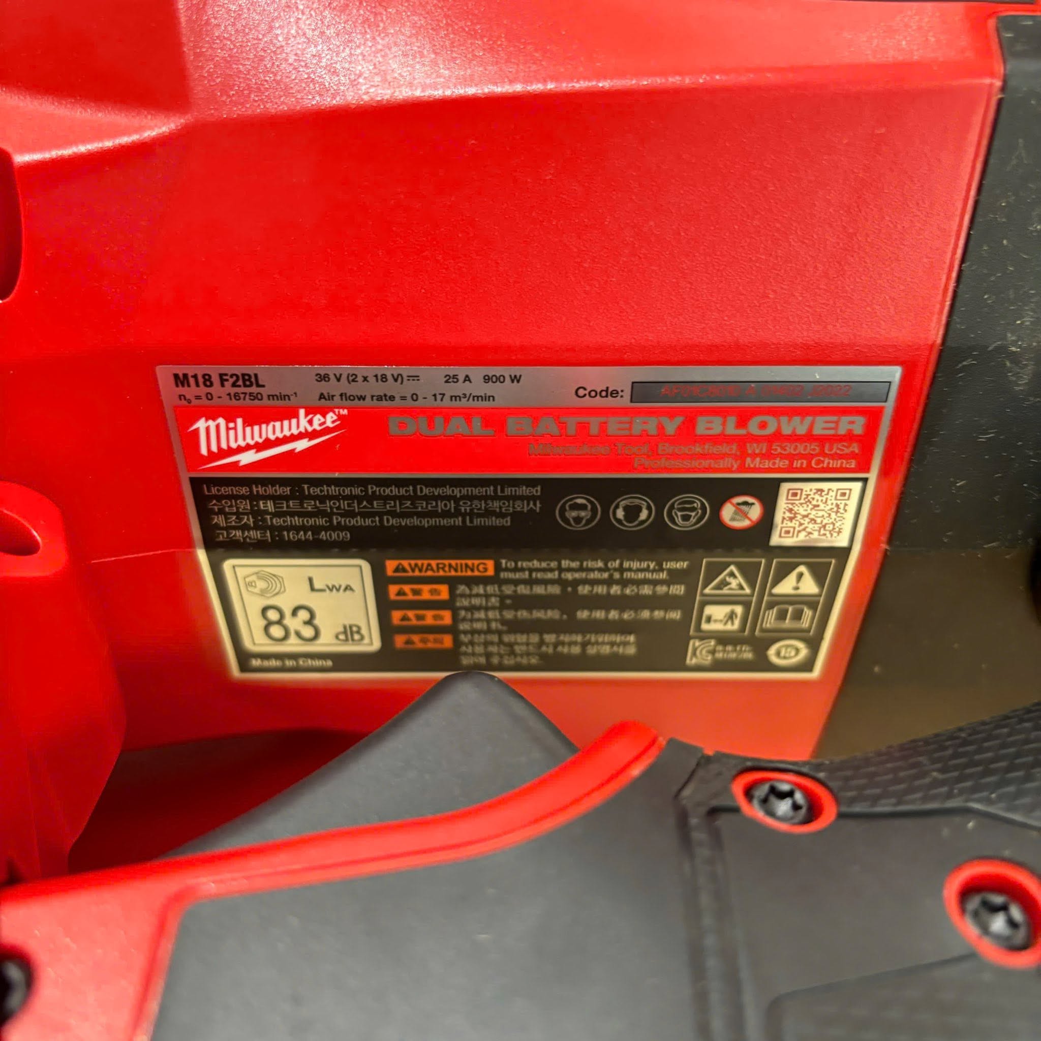 Máy Thổi Lá 2 Pin Milwaukee M18 F2BL-0 - Lực Thổi 17.7N, Tốc độ 233km/h