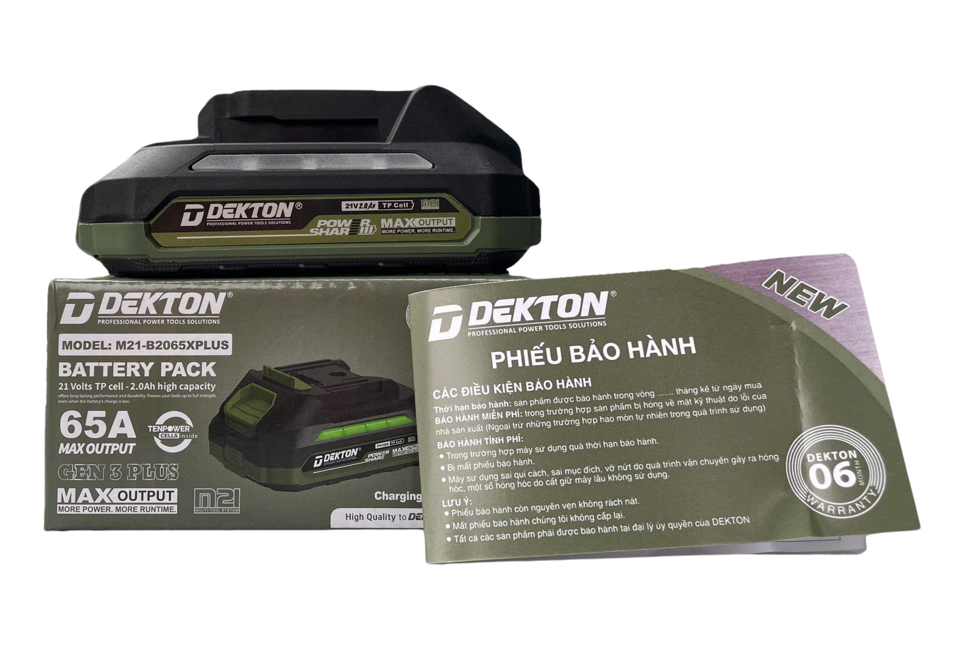 Pin Dekton 21V Gen 3 21V 2.0Ah M21-B2065XPLUS