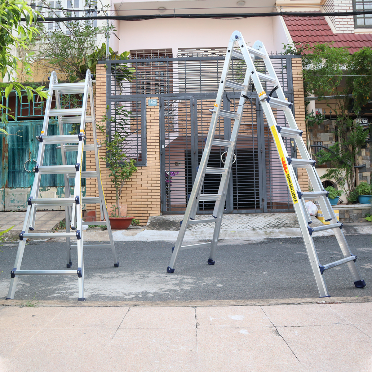 Thang Nhôm Chữ A Rút 3m2 Poongsan PS-46