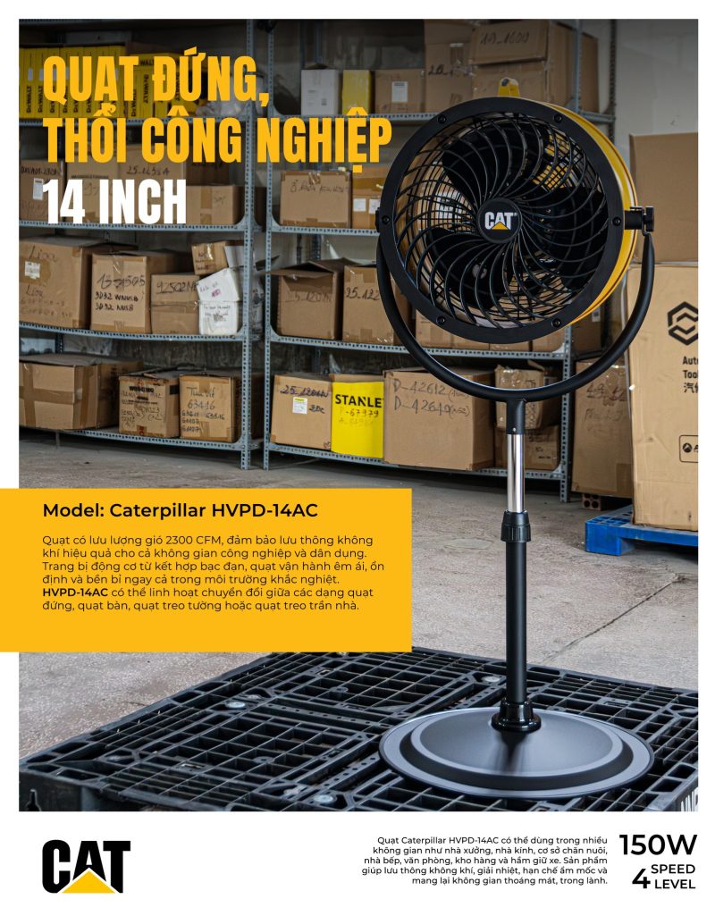 Quạt đứng công nghiệp Caterpillar 14 inch HVPD-14AC 4