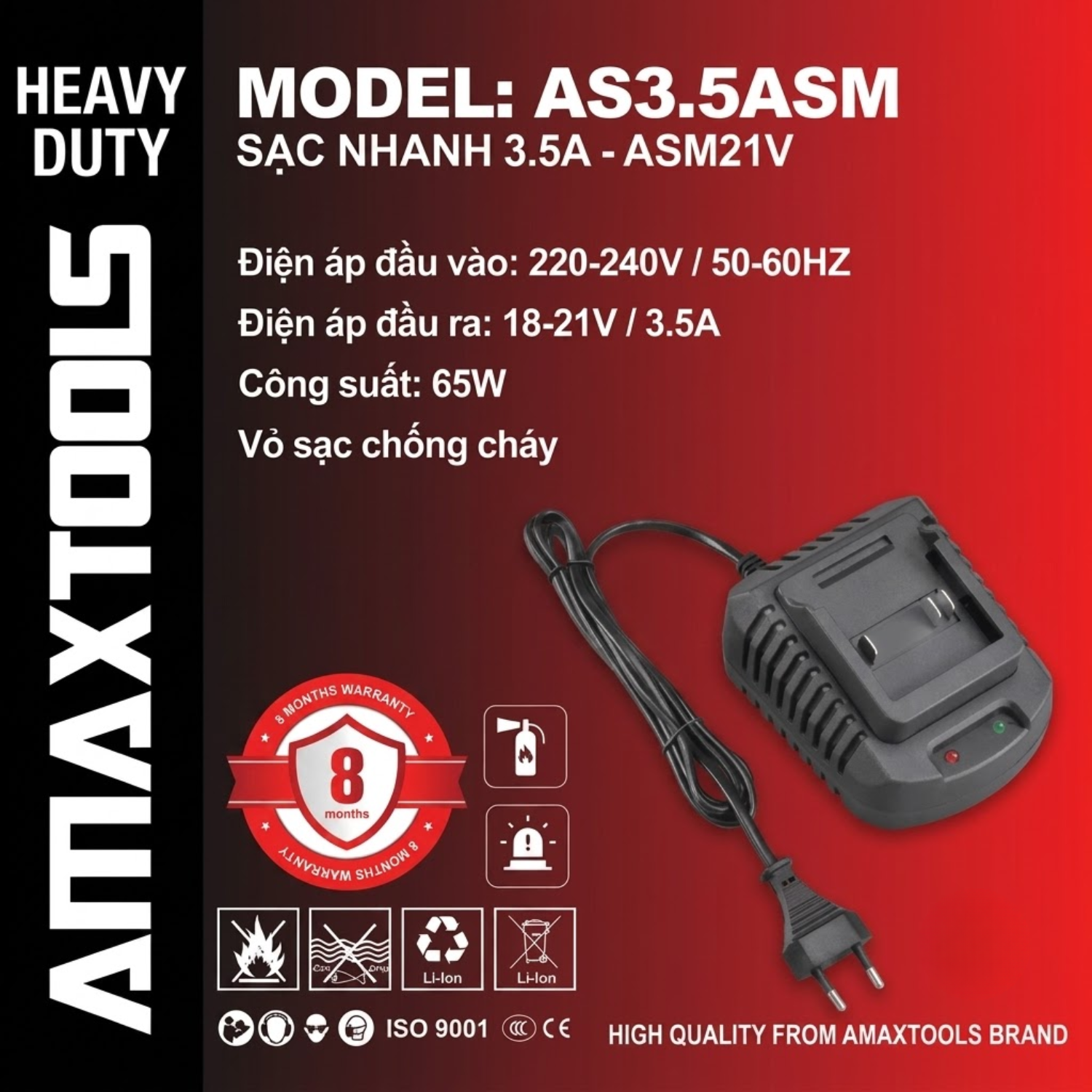 Sạc Nhanh 3.5A Amaxtools AS3.5ASM