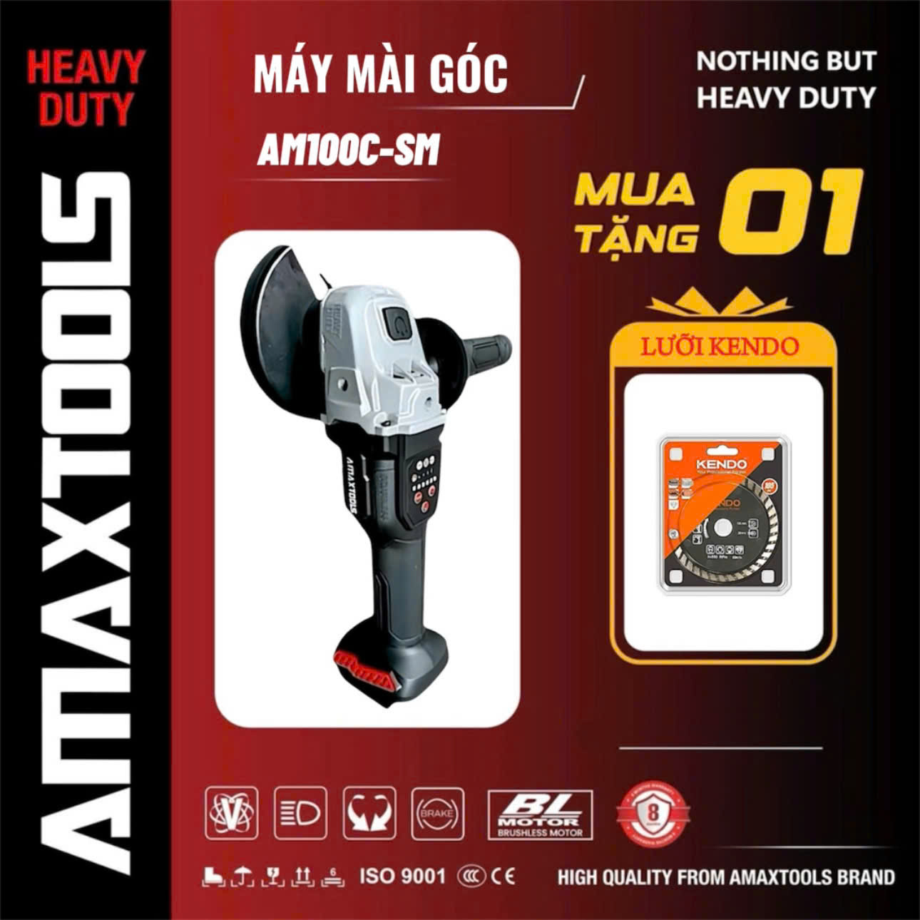 Thân Máy Mài Góc 21V Amaxtools AM100C-SM