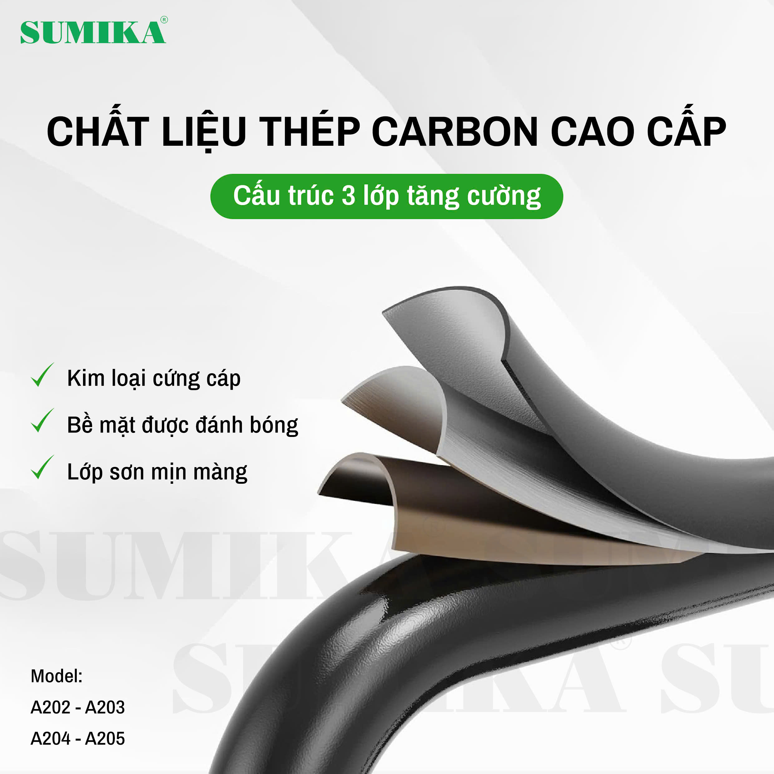 Thang Ghế 04 Bậc SUMIKA A204 - Thép Carbon, Tải 150kg, EN131, Gấp Gọn, Bậc Rộng