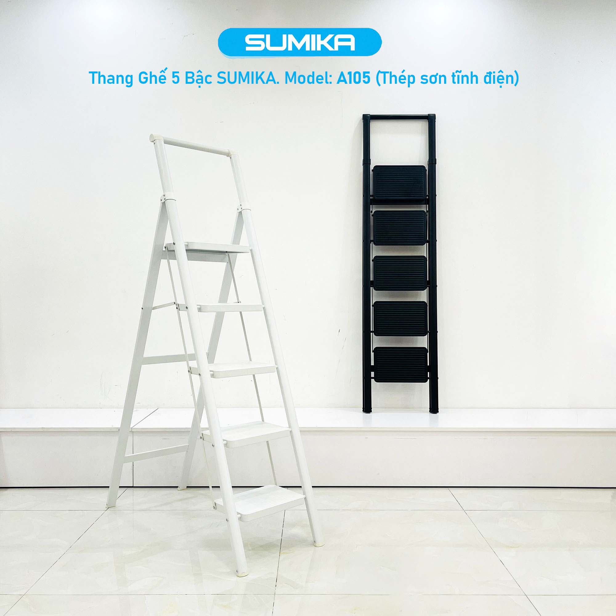 Thang Ghế 5 Bậc SUMIKA A105 - Thép Tiêu Chuẩn EU, Tải 150kg, Cao 117cm