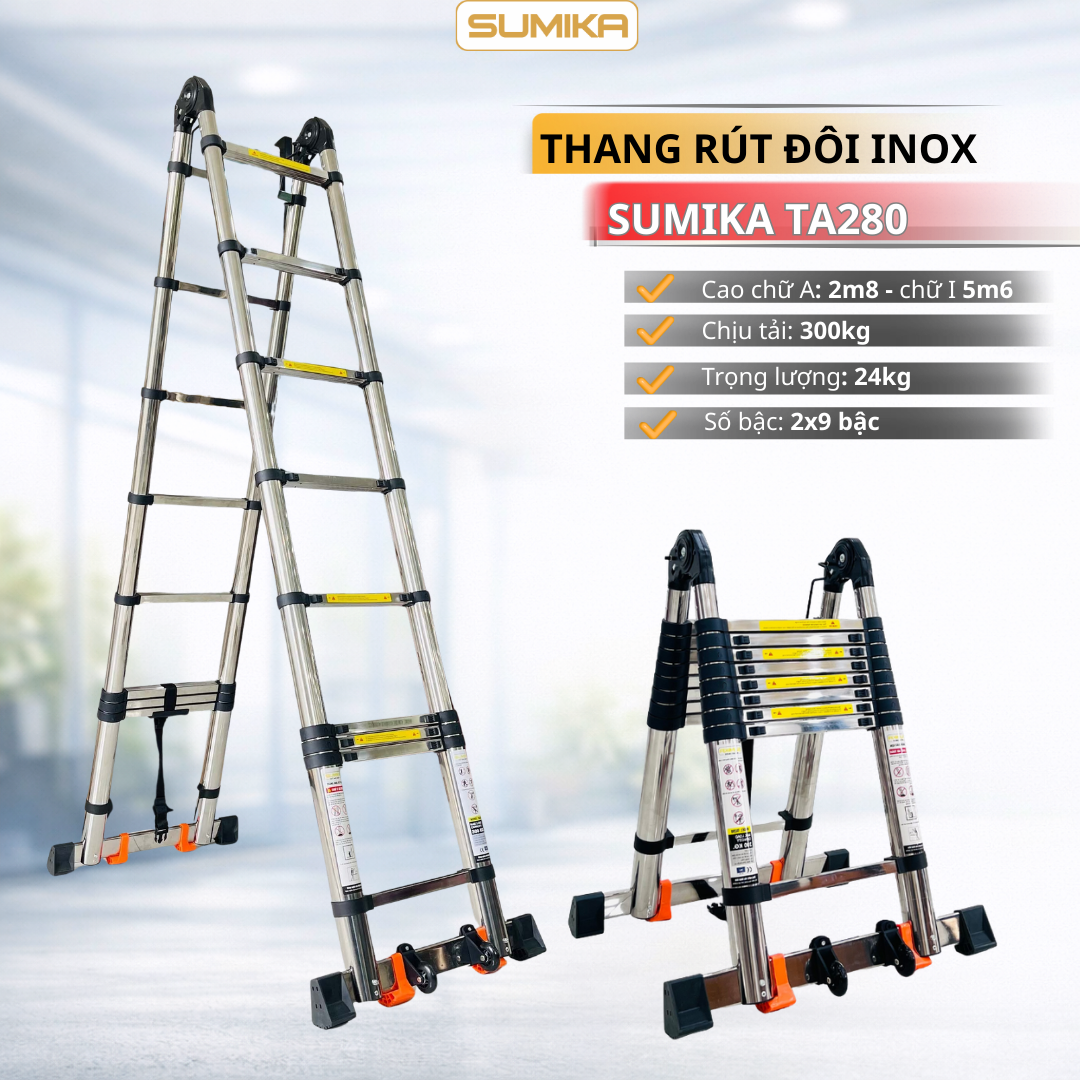 Thang Inox Rút đôi SUMIKA TA280