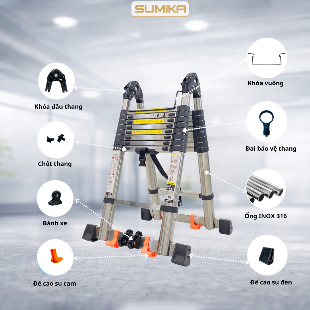 Thang Inox Rút đôi SUMIKA TA280