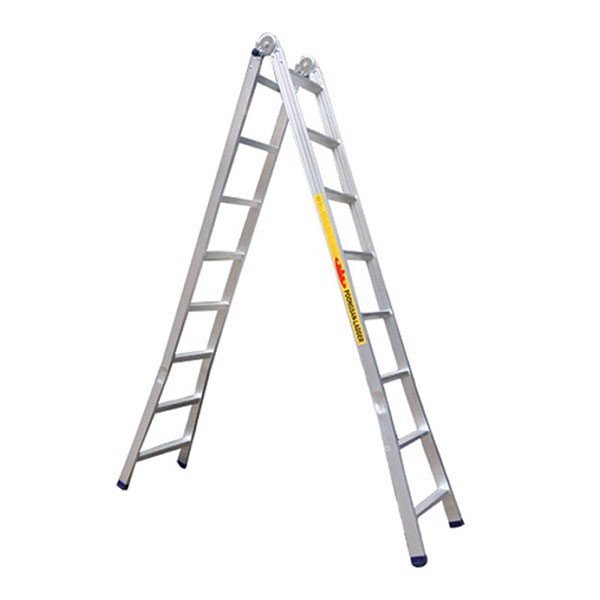 Thang Nhôm Chữ A Cao 2m6 9 Bậc Khóa Sập Tự Động Poongsan OA-9