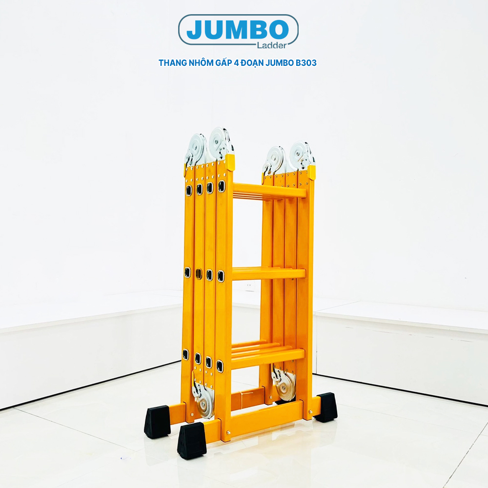 Thang nhôm gấp 4 đoạn JUMBO B303, chữ A cao 1.7m 3