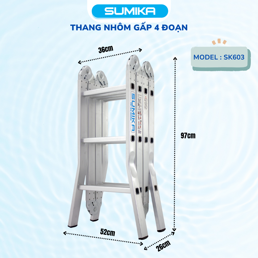 Thang Nh&ocirc;m Gấp 4 đoạn SUMIKA SK603 - Chữ A 1.7m